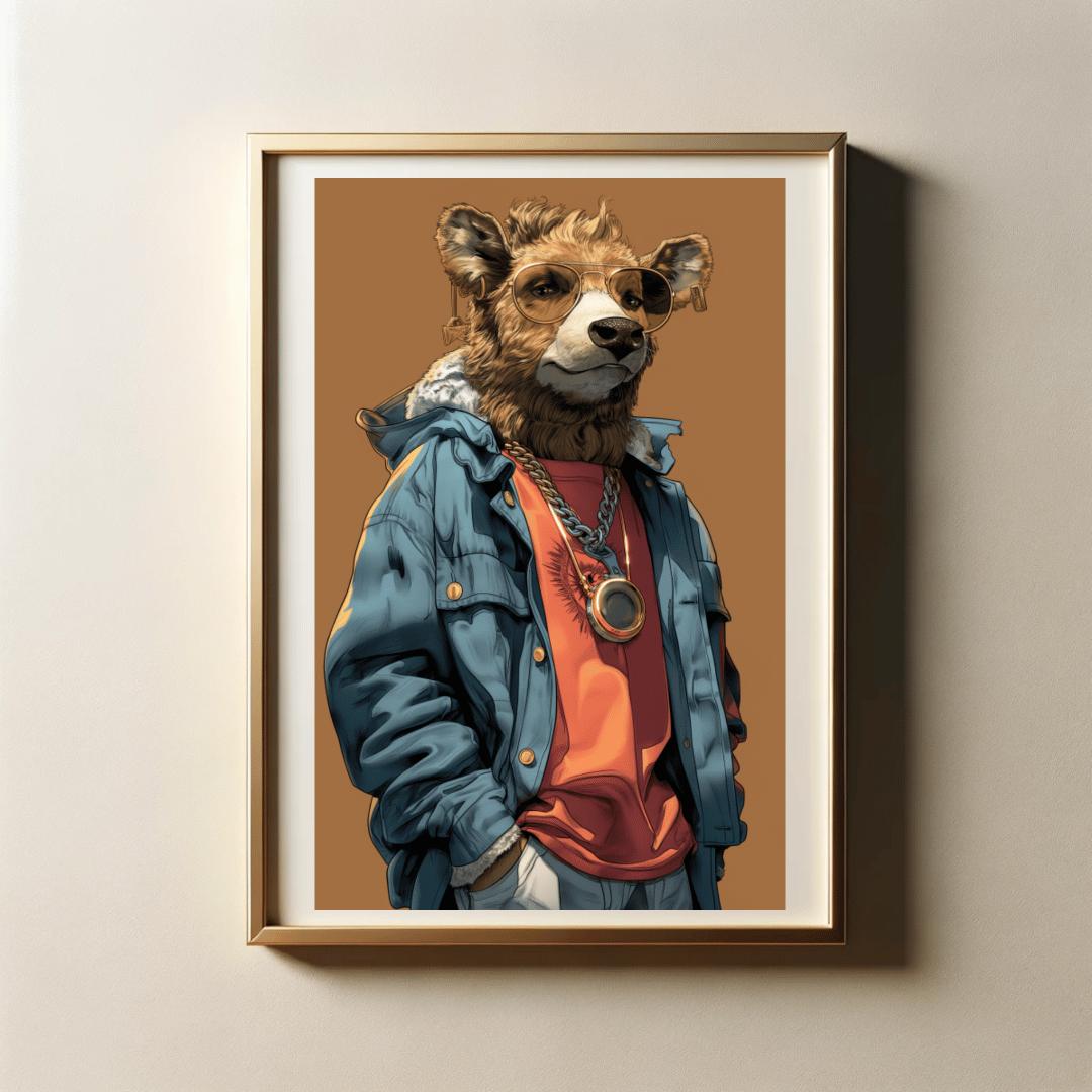 Stylish Streetwear of Animals with 300 DPI High Resolution