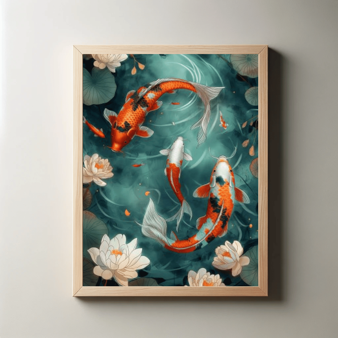 Koi Fish Theme with 300 DPI High Resolution