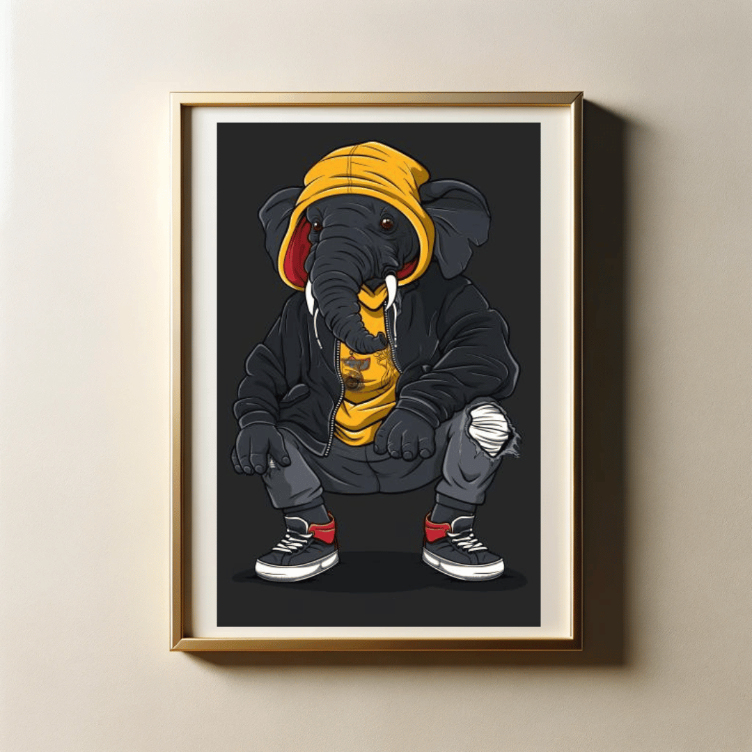 Stylish Streetwear of Animals with 300 DPI High Resolution