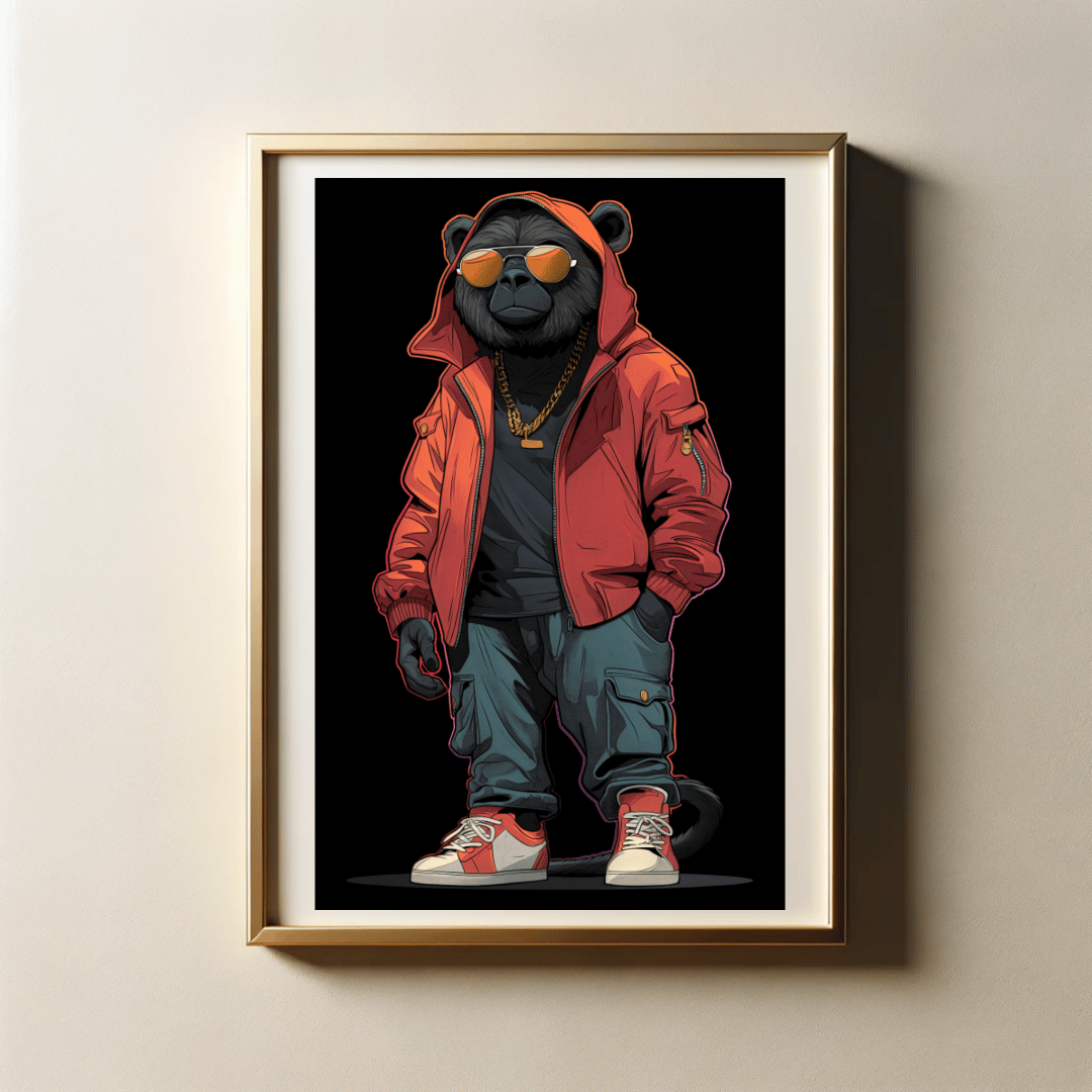 Stylish Streetwear of Animals with 300 DPI High Resolution