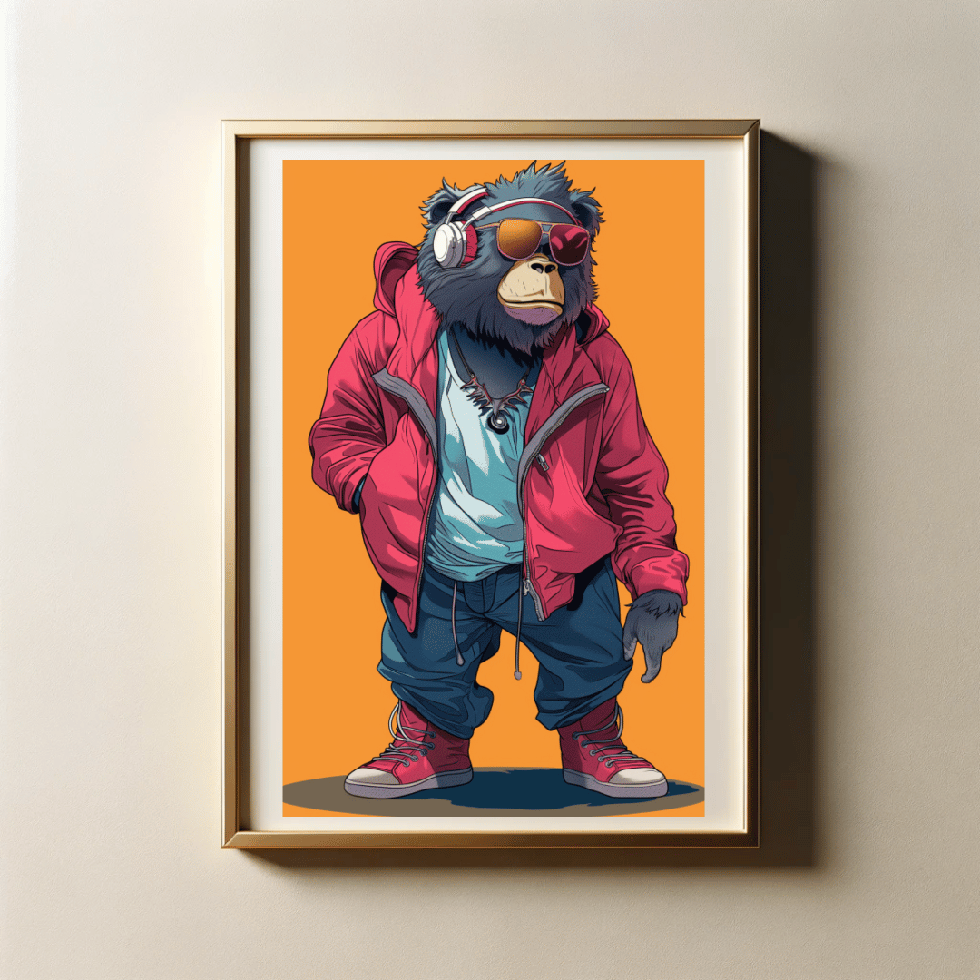 Stylish Streetwear of Animals with 300 DPI High Resolution