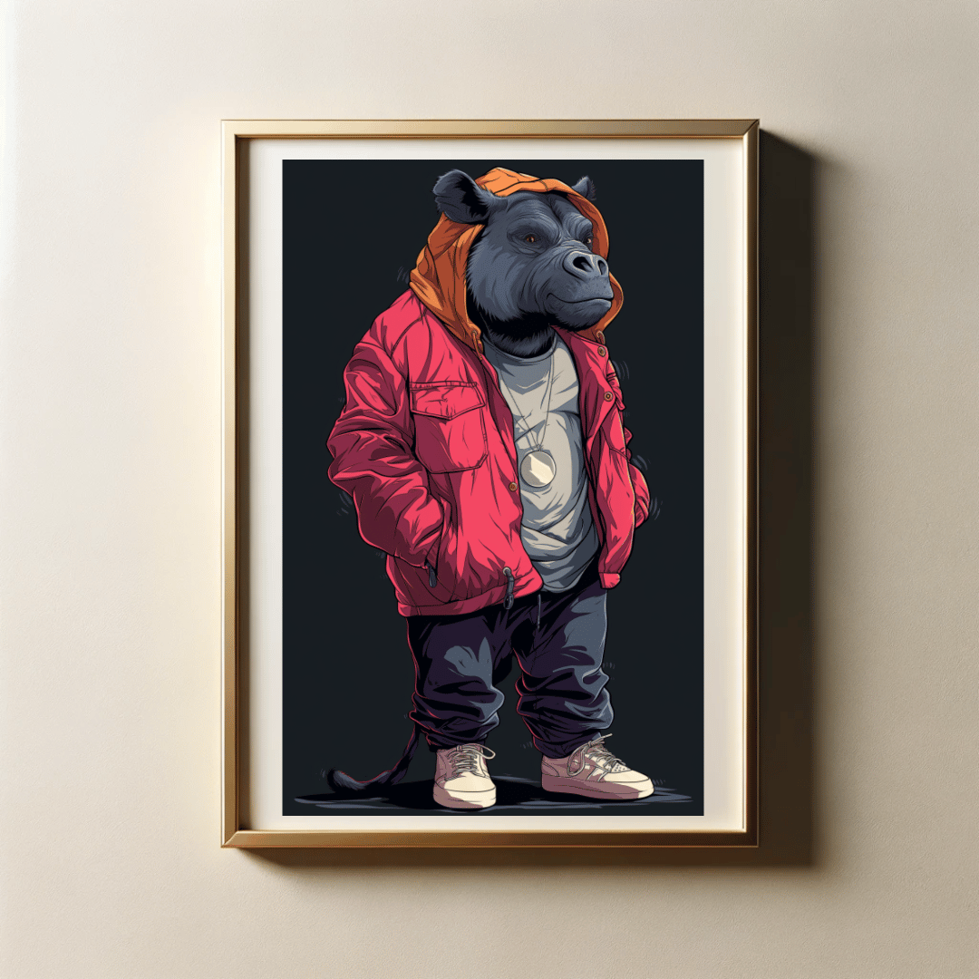 Stylish Streetwear of Animals with 300 DPI High Resolution