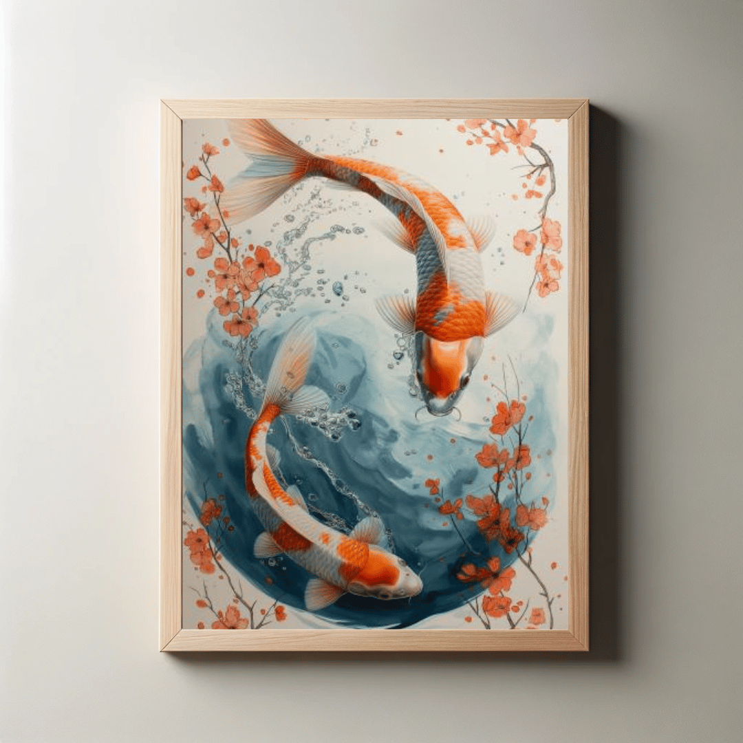 Koi Fish Theme with 300 DPI High Resolution