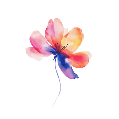 Flower and Leaf Design with Transparent Background | High-Quality 300 DPI